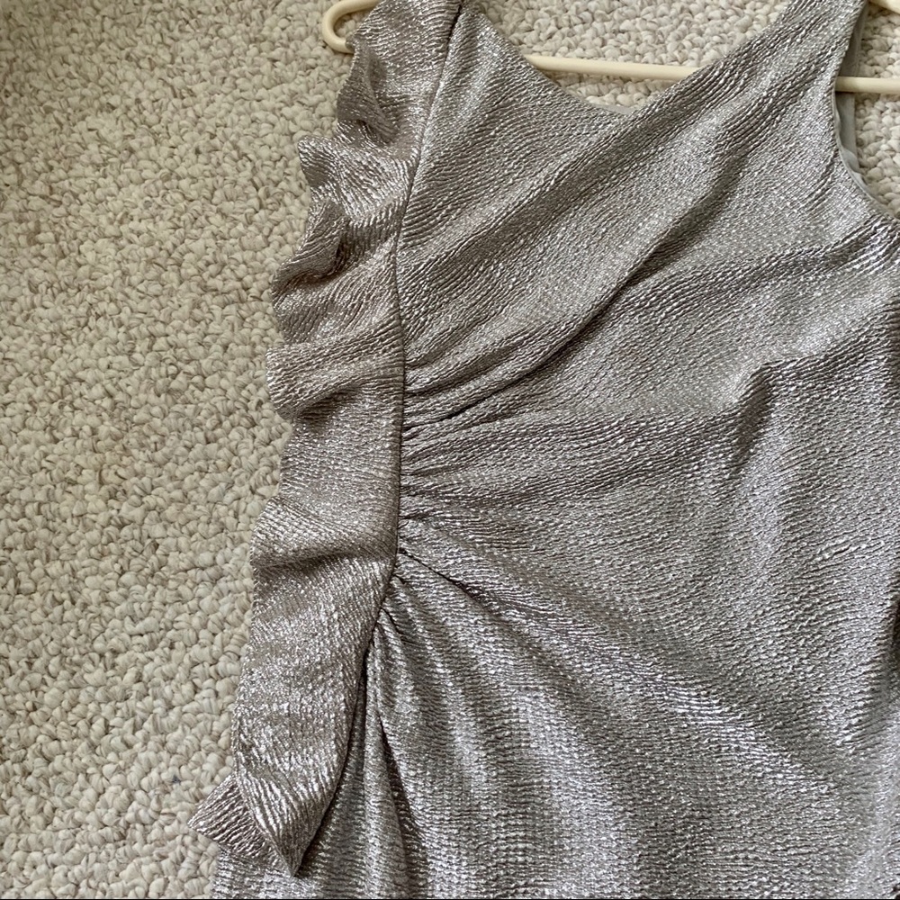 Silver & gold cocktail dress with ruffle - Picture 7 of 10